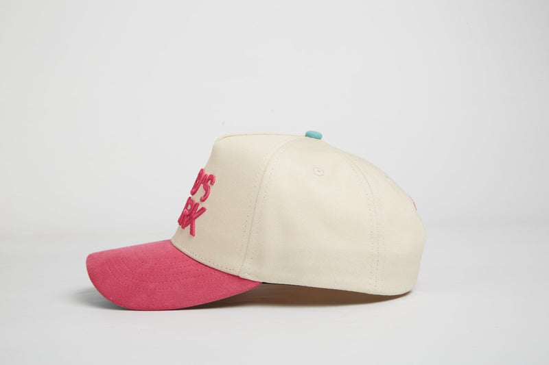 God’s Work- Signature Series Suede Hot Pink & Teal Snap-Back