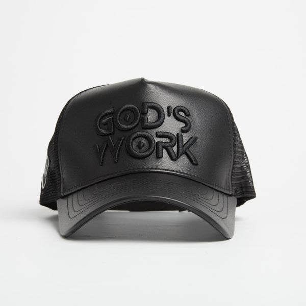 God's Work- Asphalt Leather / Signature Series Snap-back