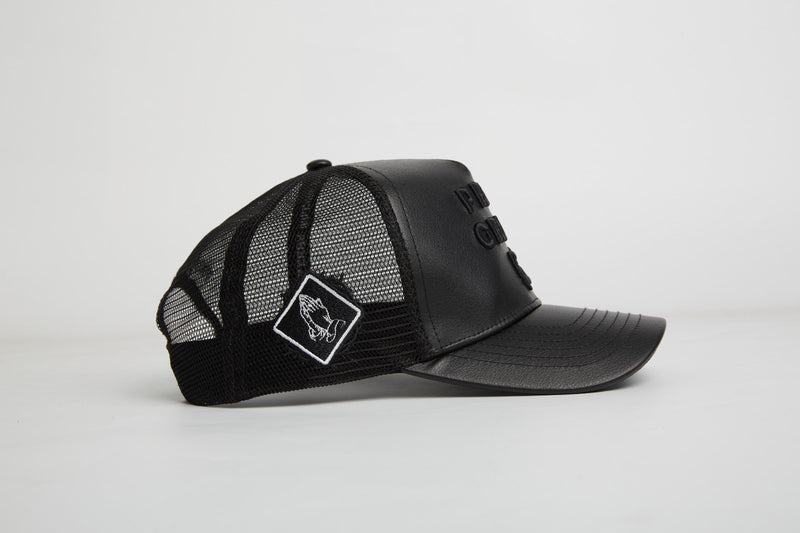 Pray Grind Repeat- Asphalt Leather / Signature Series Snap-Back