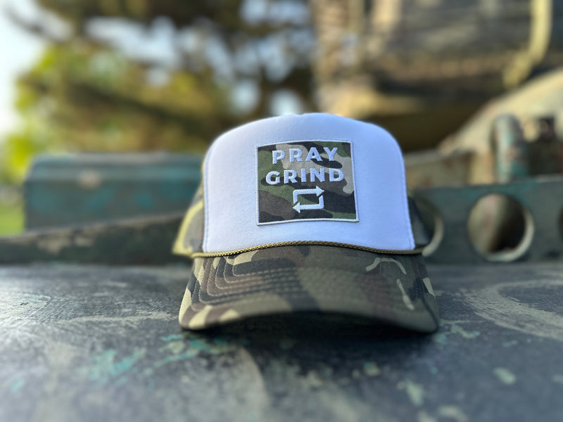PRAY GRIND REPEAT- Foam Mesh Snap-back (various color options)