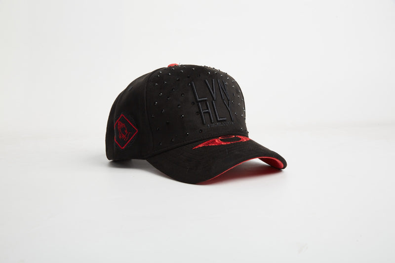 LVN HLY- (Living Holy) LUX Rhinestone Black Suede Snap back