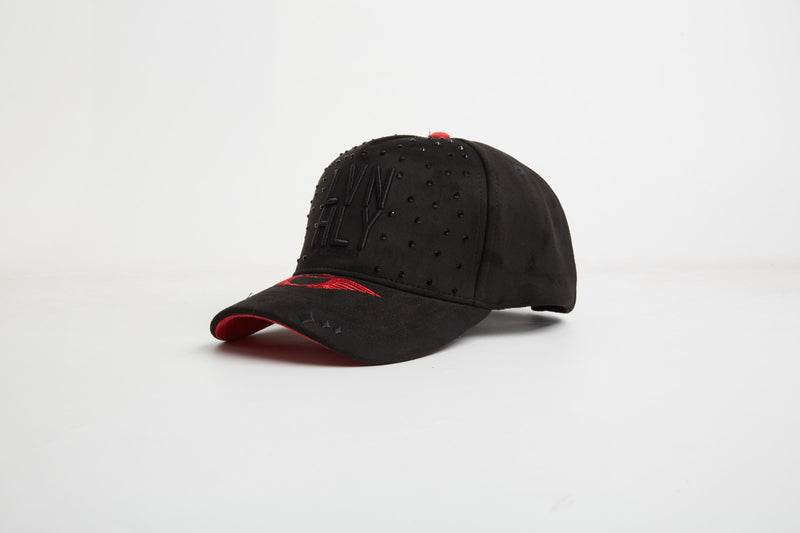 LVN HLY- (Living Holy) LUX Rhinestone Black Suede Snap back