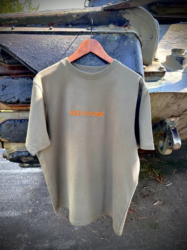 God's Work- (embroidered) Premium Heavyweight T-shirt