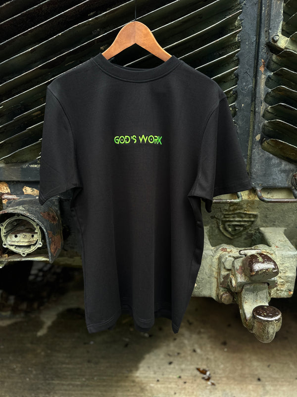 God's Work- (embroidered) Premium Heavyweight T-shirt