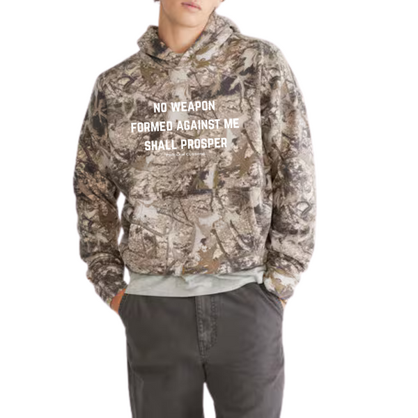 No Weapon- Woodland Camo Boxy Hoodie